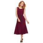 Women's Nina Leonard Scoopneck A-line Dress, Size: Medium, Med Red