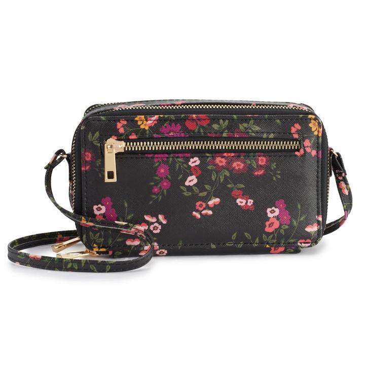 Apt. 9&reg; Double Zip Rfid-blocking Crossbody Wallet, Women's, Dark Blue