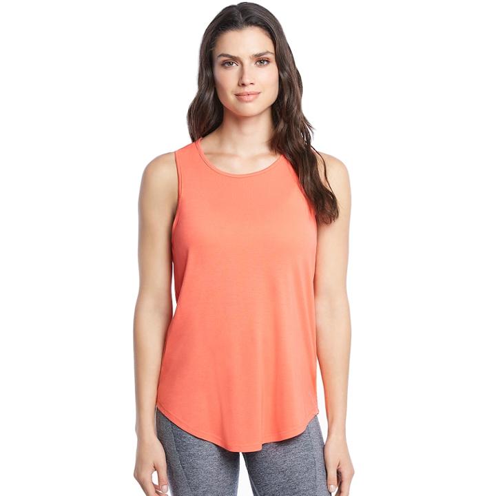 Women's Danskin High Neck Tank, Size: Large, Brt Pink