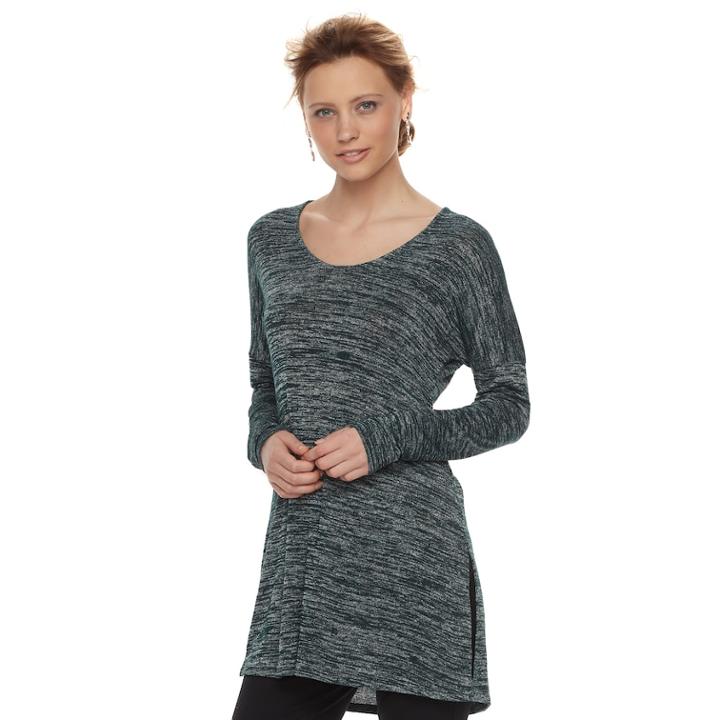 Women's Apt. 9&reg; Marled Scoopneck Tunic, Size: Xl, Green