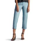 Petite Lee Essential Chino Capris, Women's, Size: 10 Petite, Light Blue