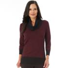 Women's Apt. 9&reg; Cowlneck Sweater, Size: Medium, Dark Red