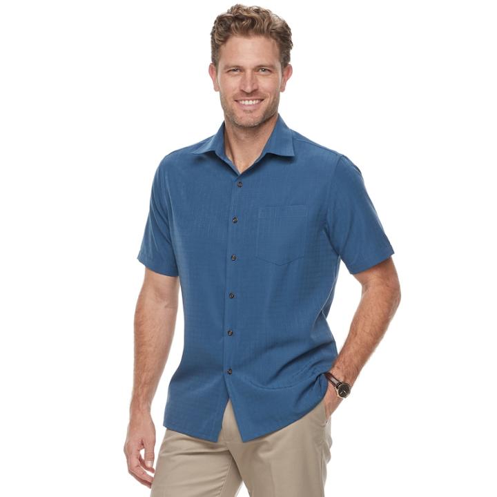 Men's Croft & Barrow Microfiber Button-down Shirt, Size: Large, Blue