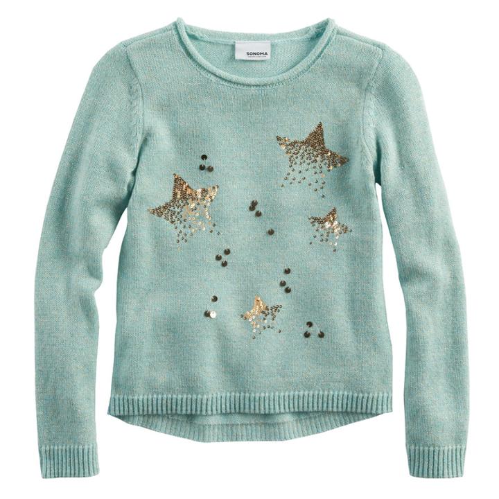 Girls 4-12 Sonoma Goods For Life&trade; Rollneck Pullover Sweater, Size: 8, Turquoise/blue (turq/aqua)