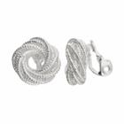 Napier Textured Knot Clip On Earrings, Women's, Silver