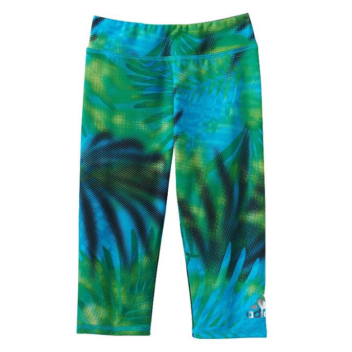 Girls 4-6x Adidas Printed Capri Leggings, Girl's, Size: 6, Green