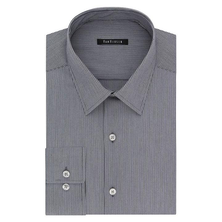 Men's Van Heusen Slim-fit Flex Collar Stretch Dress Shirt, Size: 15-34/35, Dark Grey