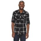 Men's Rock & Republic Plaid Button-down Flannel Shirt, Size: Medium, Oxford