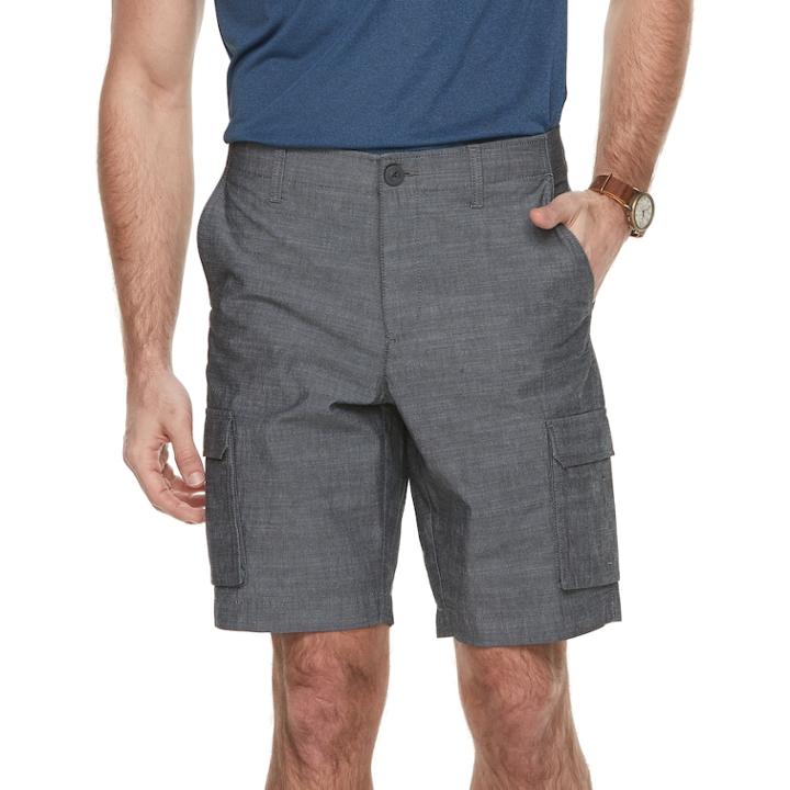 Men's Apt. 9&reg; Premier Flex Regular-fit Stretch Chambray Cargo Shorts, Size: 30, Black
