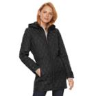 Women's Weathercast Quilted Faux-suede Jacket, Size: Xl, Black