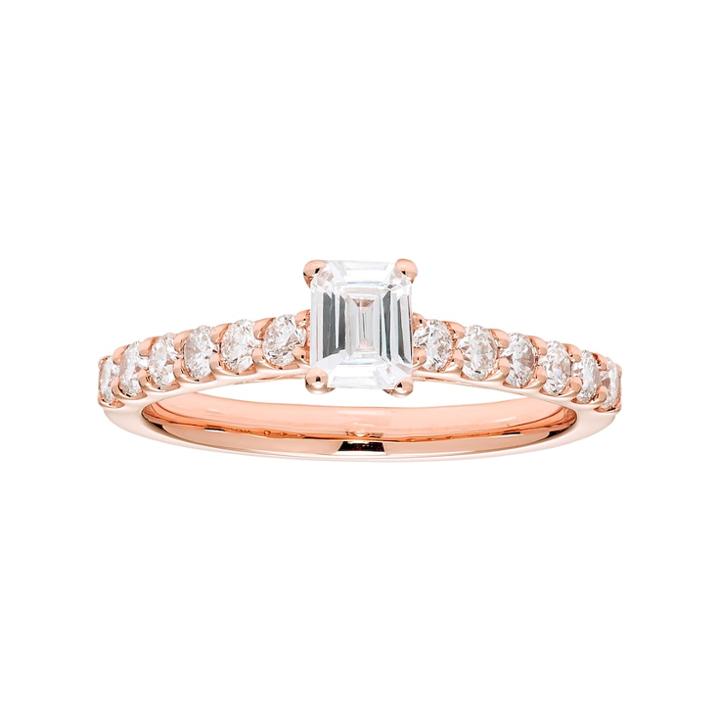 14k Gold 1 Carat T.w. Igl Certified Diamond Emerald Cut Engagement Ring, Women's, Size: 8.50, White