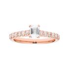 14k Gold 1 Carat T.w. Igl Certified Diamond Emerald Cut Engagement Ring, Women's, Size: 8.50, White