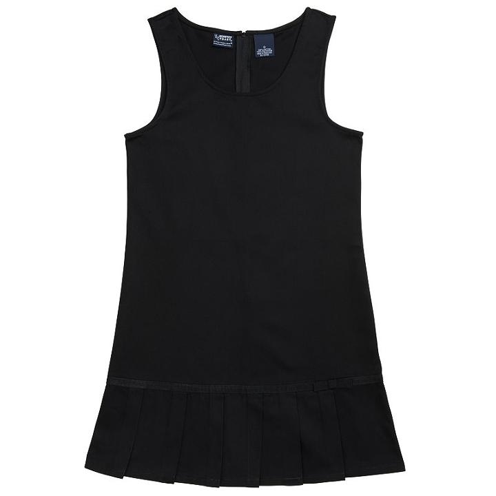 Girls 4-20 French Toast School Uniform Pleated Drop-waist Jumper, Girl's, Size: 10, Black