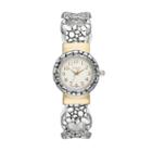 Vivani Women's Two Tone Textured Heart Link Cuff Watch, Size: Small, Multicolor