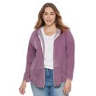 Plus Size Sonoma Goods For Life&trade; Burnout French Terry Hoodie, Women's, Size: 3xl, Med Purple