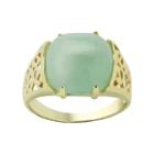 Jade 10k Gold Filigree Ring, Women's, Size: 7, Green