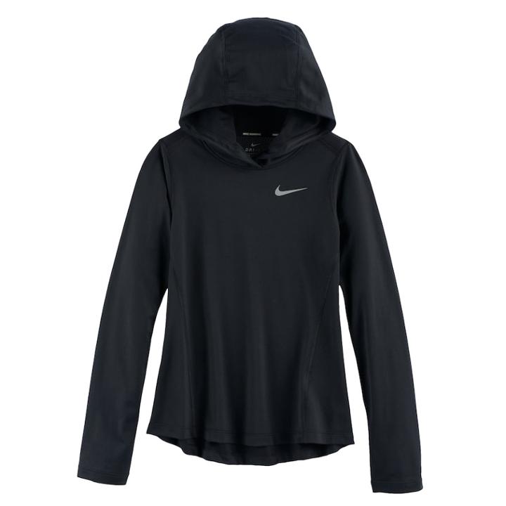 Girls 7-16 Nike Dri-fit Pullover Hoodie, Size: Xs, Grey (charcoal)