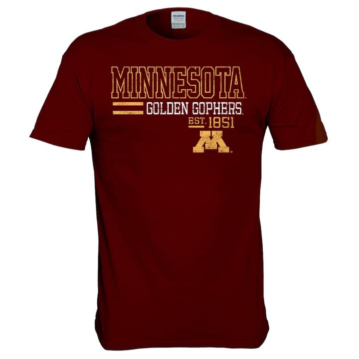 Men's Minnesota Golden Gophers Right Stack Tee, Size: Medium, Dark Red