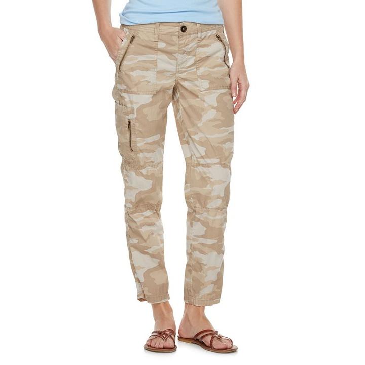Women's Sonoma Goods For Life&trade; Zipper Utility Capris, Size: 16, Beig/green (beig/khaki)