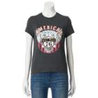 About A Girl, Juniors' American Live Free Graphic Tee, Size: Large, Grey (charcoal)