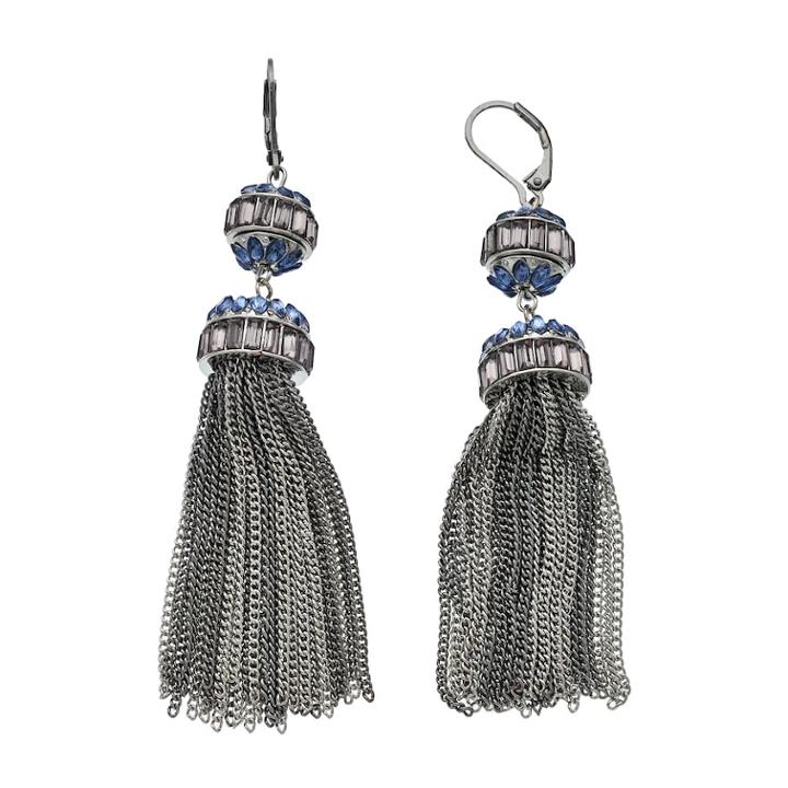 Simply Vera Vera Wang Tasseled Nickel Free Drop Earrings, Women's, Blue