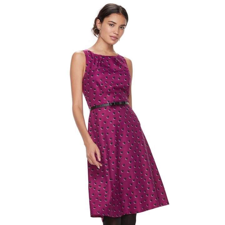 Women's Elle&trade; Pleated Midi Dress, Size: Small, Purple Oth