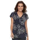Women's Croft & Barrow&reg; Printed Woven Top, Size: Xs, Blue