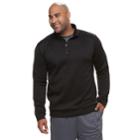 Big & Tall Tek Gear&reg; Regular-fit Performance Fleece Quarter-zip Pullover, Men's, Size: Xl Tall, Black