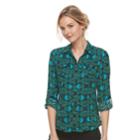 Women's Dana Buchman Nailhead Camp Shirt, Size: Xs, Green