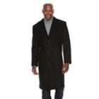 Men's Tower By London Fog Wool-blend Single-breasted High-notch Collar Top Coat, Size: 40 - Regular, Black