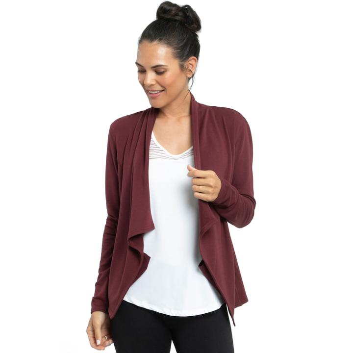 Women's Marika Desi Drape Cardigan, Size: Small, Dark Red
