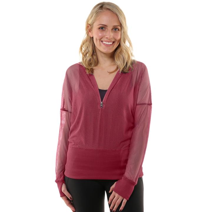 Women's Soybu Gossomer Hooded Pullover, Size: Large, Med Red