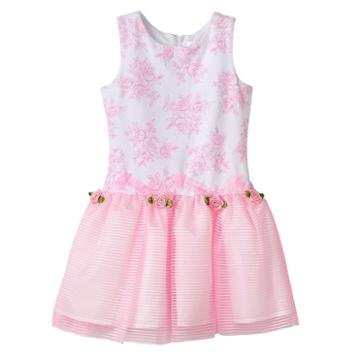 Girls 4-6x Lavender By Us Angels Drop Waist Rosette Dress, Girl's, Size: 4, Pink