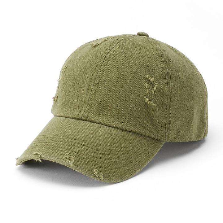 Women's Mudd&reg; Distressed Baseball Cap, Med Green