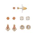 Lc Lauren Conrad Cluster & Solitaire Nickel Free Stud Earring Set, Women's, Med Pink