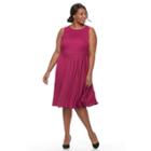 Plus Size Dana Buchman Sleeveless Paneled Circle Cut Dress, Women's, Size: 18 W, Pink
