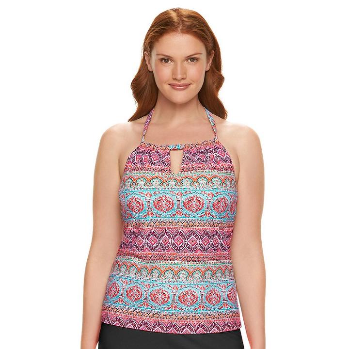 Plus Size Chaps Mosaic Halterkini Top, Women's, Size: 20 W, Ovrfl Oth