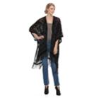 Women's Manhattan Flower And Leaves Burnout Velvet Ruana, Black
