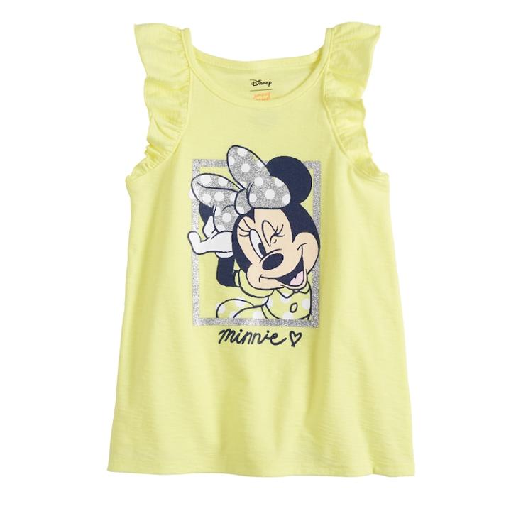 Disney's Minnie Mouse Girls 4-10 Flutter Sleeve Tank Top By Jumping Beans&reg;, Size: 7, Lt Yellow