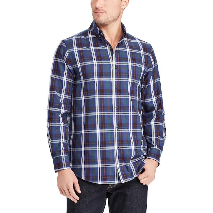 Big & Tall Chaps Classic-fit Easy-care Button-down Shirt, Men's, Size: 3xb, Green