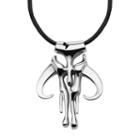 Star Wars Stainless Steel Mandalorian Symbol Pendant Necklace - Men, Size: 22, Grey