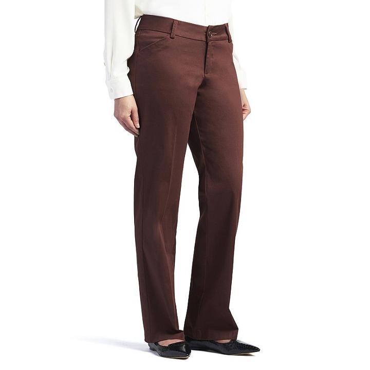 Women's Lee Maxwell Modern Fit Curvy Dress Pants, Size: 8 T/l, Dark Brown