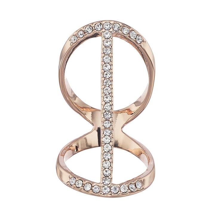 Jennifer Lopez Vertical Bar Double Ring, Women's, Size: 7, Ovrfl Oth