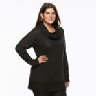 Plus Size Loramendi Fleece Cowlneck Tunic, Women's, Size: 3xl, Black