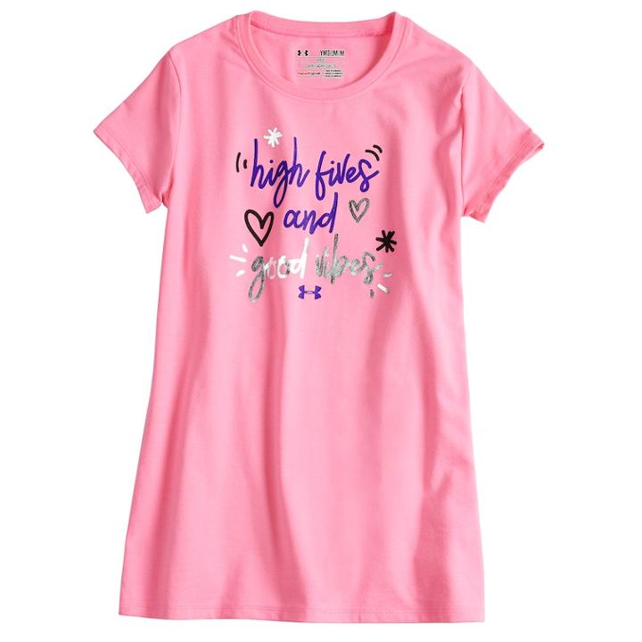 Girls 7-16 Under Armour High Fives And Good Vibes Tee, Size: Xl, Red