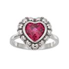 Adora Sterling Silver Lab-created Ruby Heart Ring, Women's, Size: 8, Red