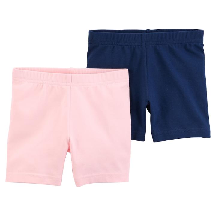 Girls 4-8 Carter's 2-pk. Biker Shorts, Size: 7, Pink Navy