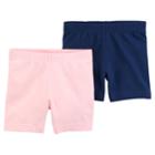 Girls 4-8 Carter's 2-pk. Biker Shorts, Size: 7, Pink Navy
