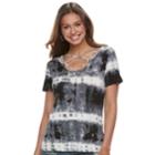 Juniors' Cloud Chaser Strappy Tie-dye Tee, Teens, Size: Xl, Black