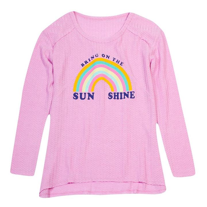 Girls 7-16 Harper & Elliott Waffle Textured Graphic Tee, Size: Medium, Lt Purple